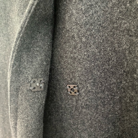 Nicole Benisti Wool Swing Peacoat Button Grey Long Unique Designer Women Medium - Picture 9 of 13